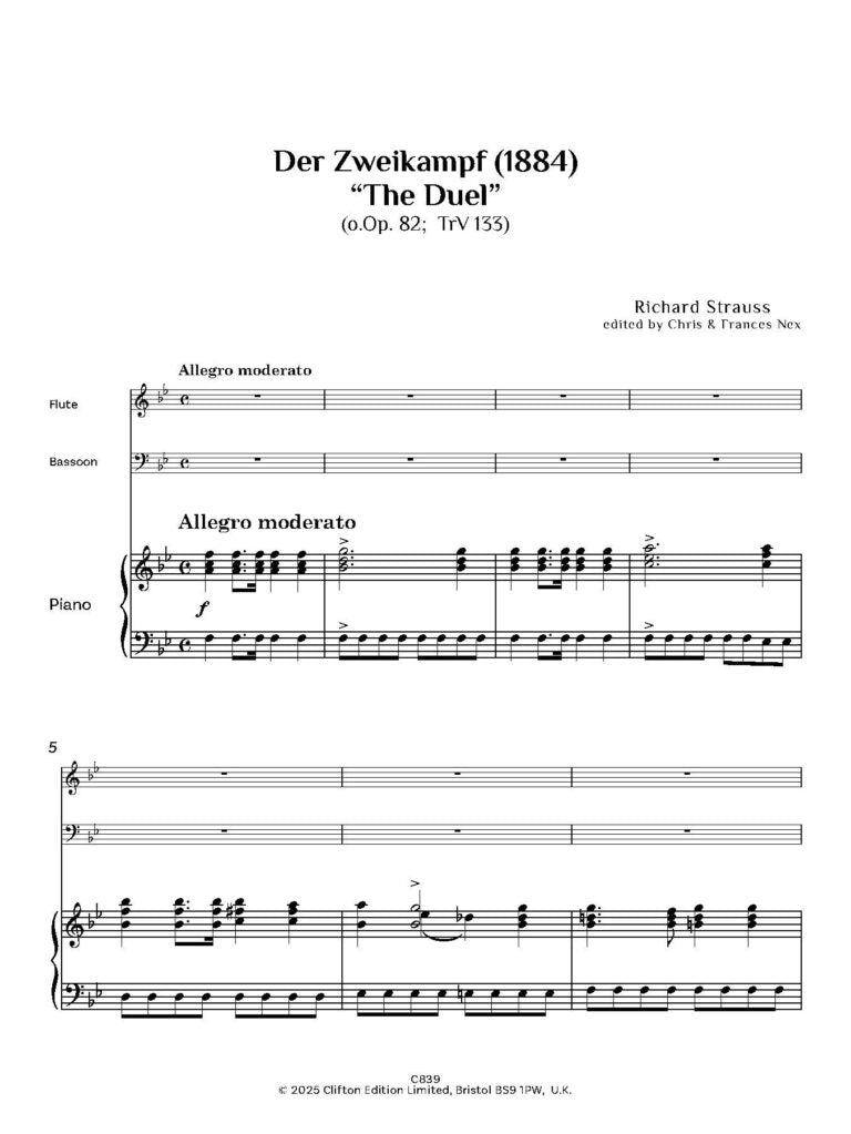 Der Zweikampf “The Duel” — Piano Reduction (o.Op. 82; TrV 133) - Digital Download