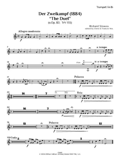Straus: der Zweikampf “The Duel” — Orchestral Score and Parts (o.Op. 82; TrV 133) - Digital Download