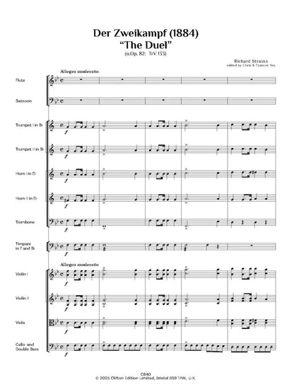 Straus: der Zweikampf “The Duel” — Orchestral Score and Parts (o.Op. 82; TrV 133) - Digital Download