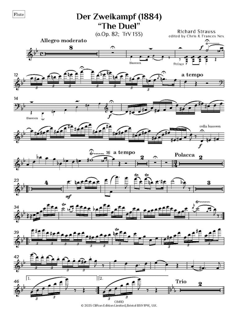 Der Zweikampf “The Duel” — Score and Parts for String Quartet (o.Op. 82; TrV 133) - Digital Download