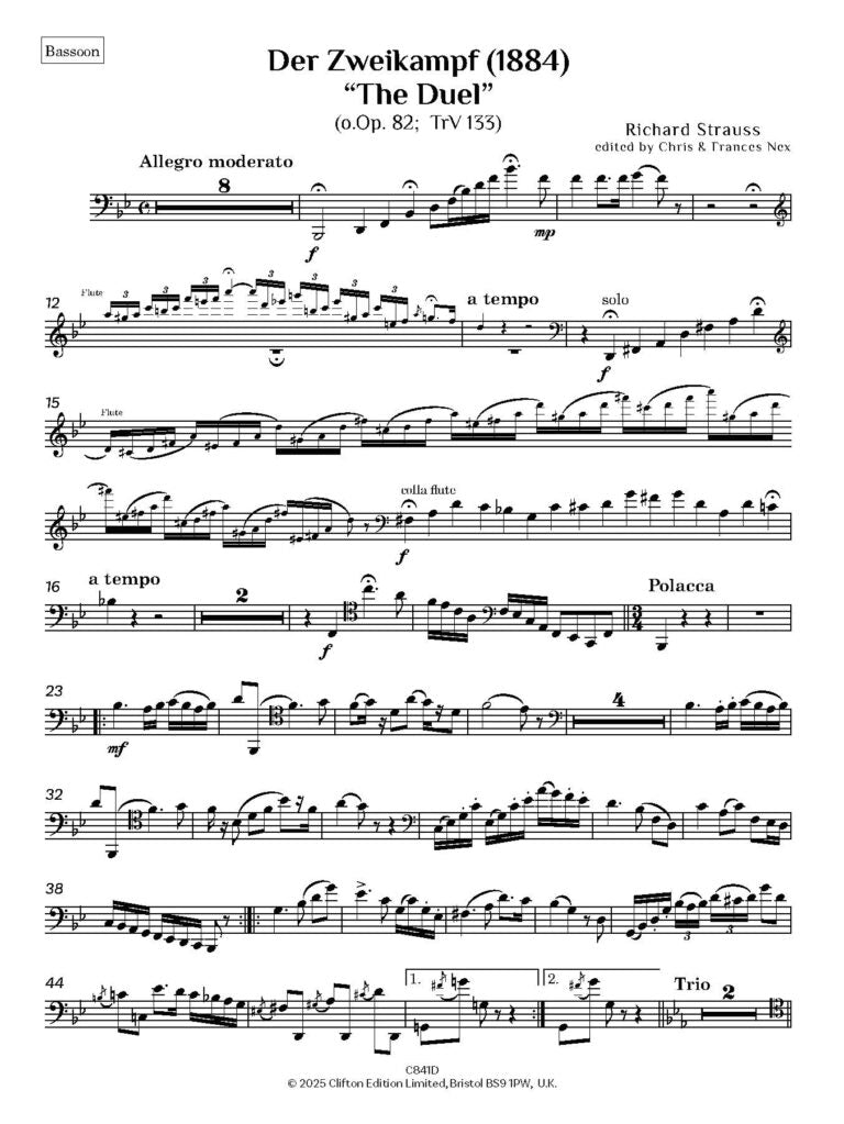 Der Zweikampf “The Duel” — Score and Parts for String Quartet (o.Op. 82; TrV 133) - Digital Download