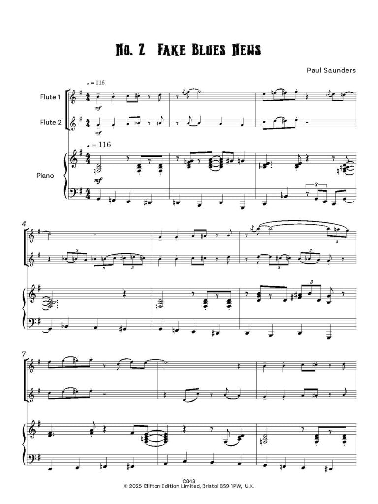 Saunders, Paul - Essential Jazz Flute Duets for two flutes - Digital Download