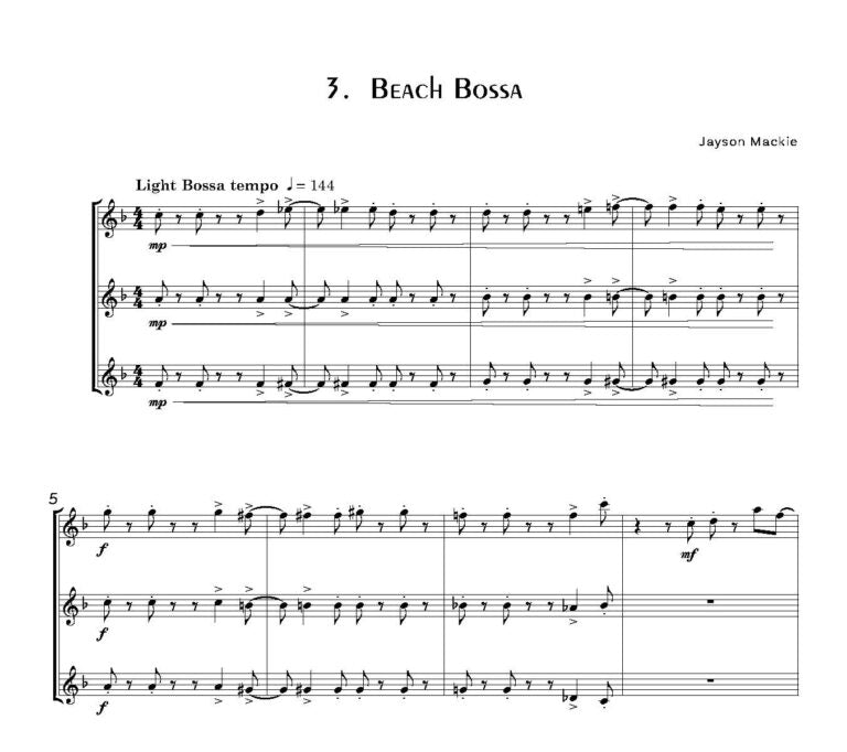 Mackie, Jayson: Beach Party for flute trio - Digital Download