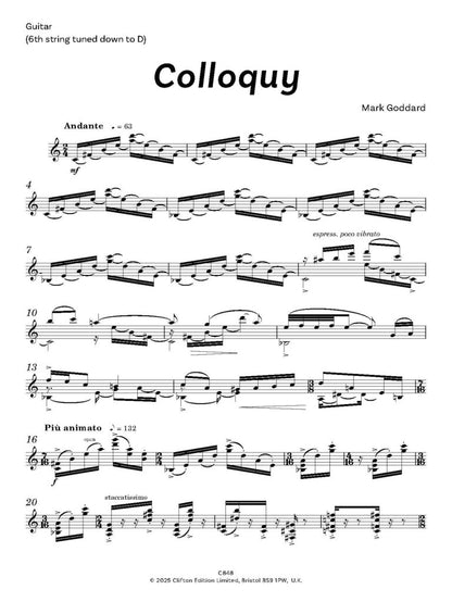 Goddard, M - Colloquy for clarinet and guitar - (Digital Download)