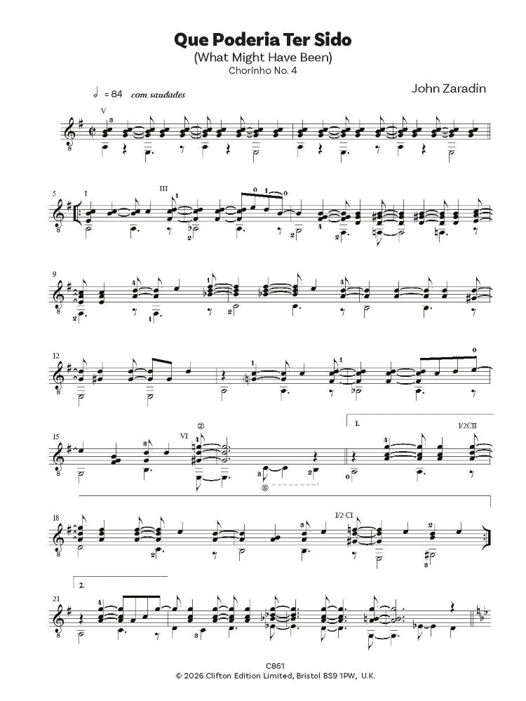 Zaradin, John: Chorinhos for Solo Guitar (Digital Download)