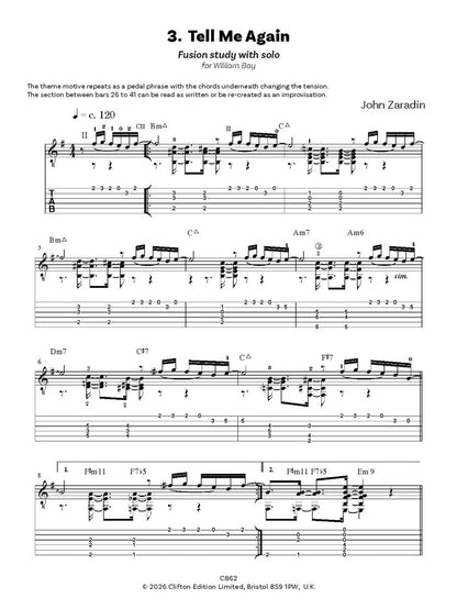 Zaradin, John: Dedications for Solo Guitar: 12 pieces in Jazz and Latin mood (Digital Download)