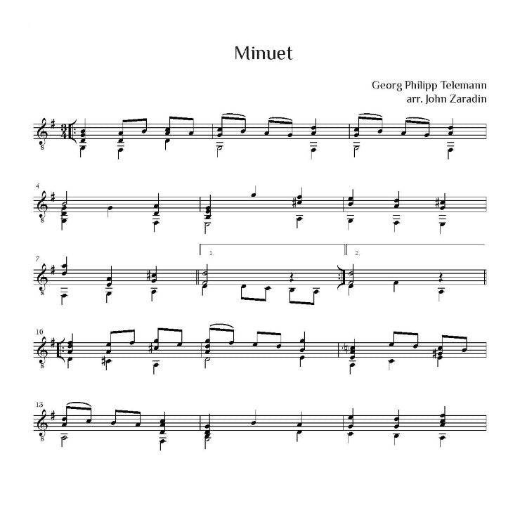 Telemann, Georg Philipp: Suite II for Guitar (Digital Download)