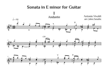 Vivaldi, Antonio: Sonata in E minor for solo guitar (Digital Download)