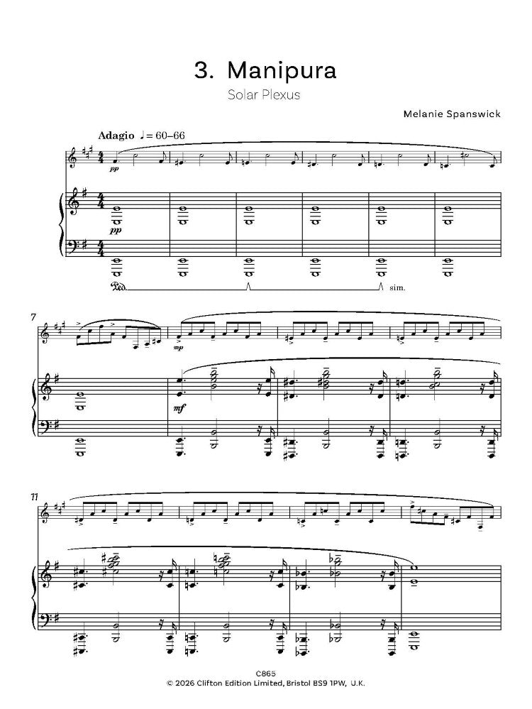 Spanswick, Melanie: Chakra Suite for Clarinet & Piano - (Digital Download)