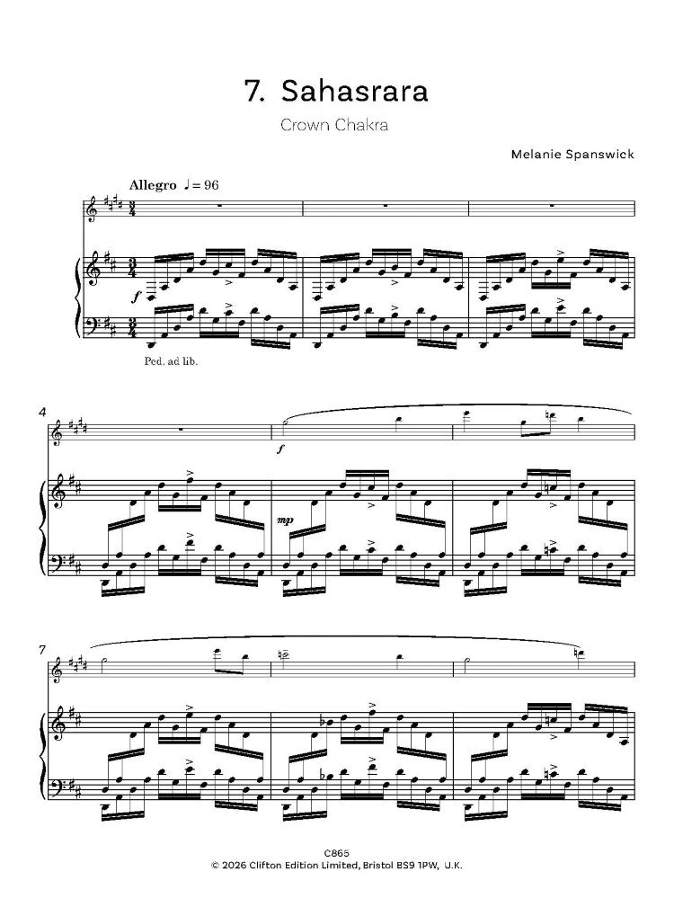 Spanswick, Melanie: Chakra Suite for Clarinet & Piano - (Digital Download)