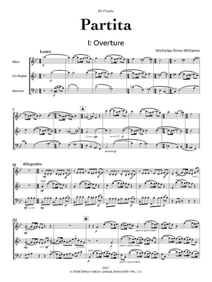 Nicholas Sims-Williams - Partita for wind trio - (Digital Downlaod)