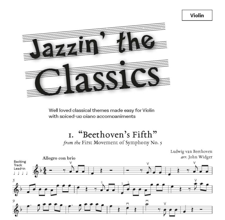 Jazzin’ the Classics Well-loved classical themes made easy for Violin with jazzed-up piano accompaniments or backing tracks - Digital Download