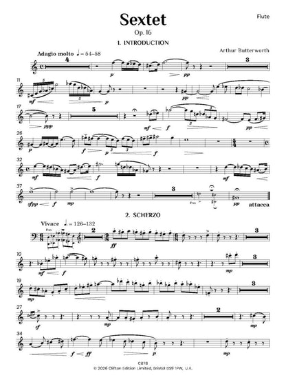 Butterworth, A - Sextet Op. 16 for wind quintet and piano - Digital Download