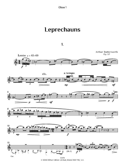 Butterworth, Arthur - Leprechauns Trio (2 Oboes and Cor Anglais) - Digital Download