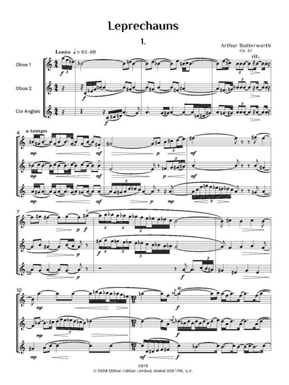 Butterworth, Arthur - Leprechauns Trio (2 Oboes and Cor Anglais) - Digital Download