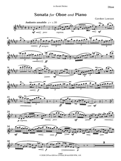 Lawson, Gordon - Sonata for Oboe and Piano (2025) - (Digital Download)