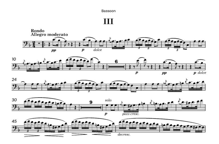 Gumlich, CF - Premier Quatuor for Bassoon and string trio - (Digital Download)