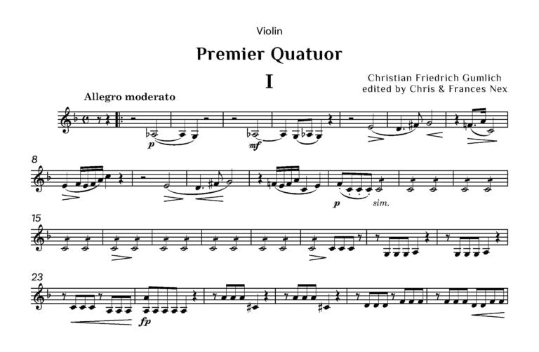 Gumlich, CF - Premier Quatuor for Bassoon and string trio - (Digital Download)