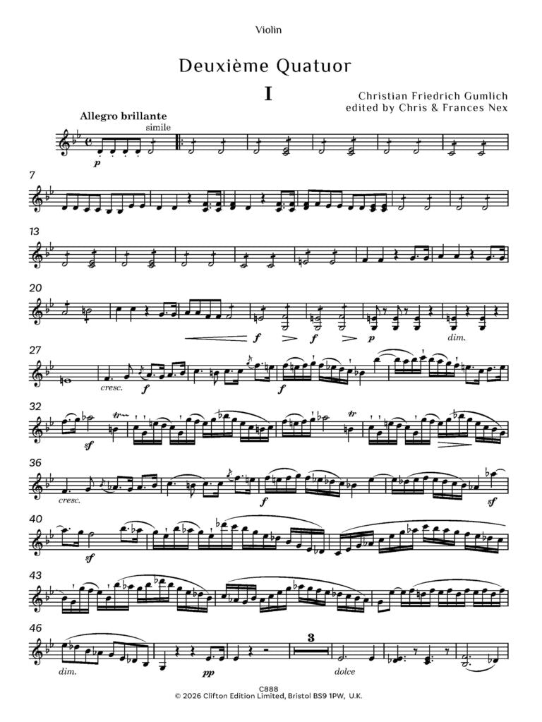Gumlich, CF - Deuxième Quatuor - (Digital Download)
