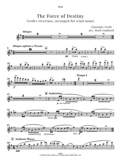 Giuseppe Verdi arr. Mark Goddard - The Force of Destiny Overture for wind nonet- Digital Download