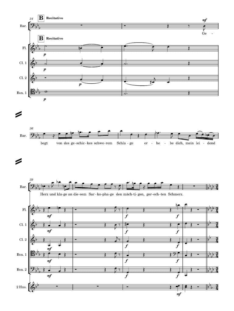 Weber - Trauer-Musik for solo baritone and wind ensemble (Score and Parts) - (Digital Download)