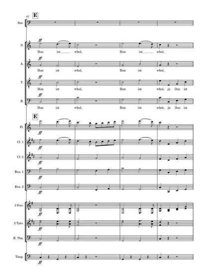 Weber - Trauer-Musik for solo baritone and wind ensemble (Score and Parts) - (Digital Download)