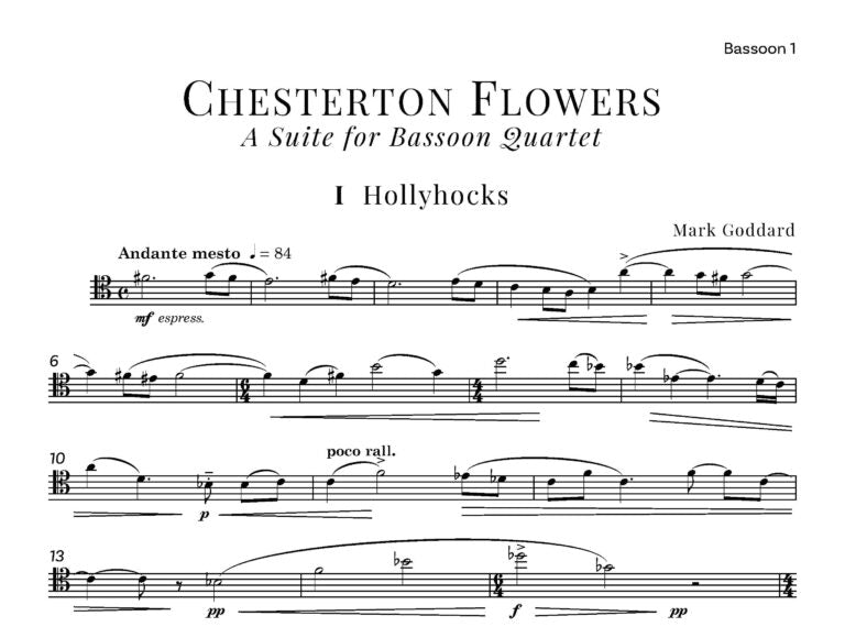 Goddard - Chesterton Flowers (Bassoon Quartet)- Digital Download