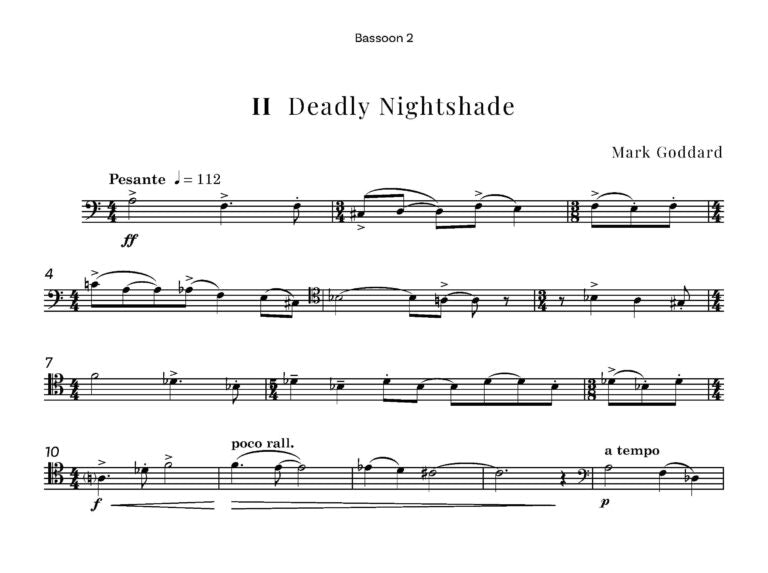 Goddard - Chesterton Flowers (Bassoon Quartet)- Digital Download