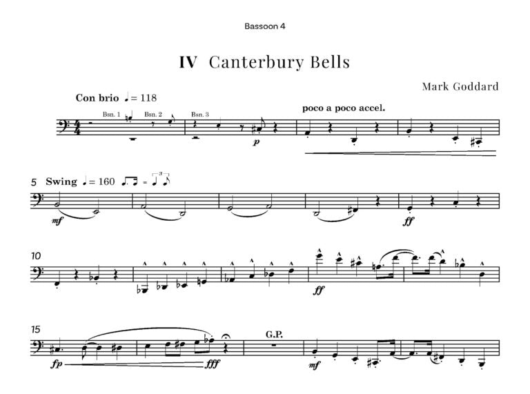 Goddard - Chesterton Flowers (Bassoon Quartet)- Digital Download