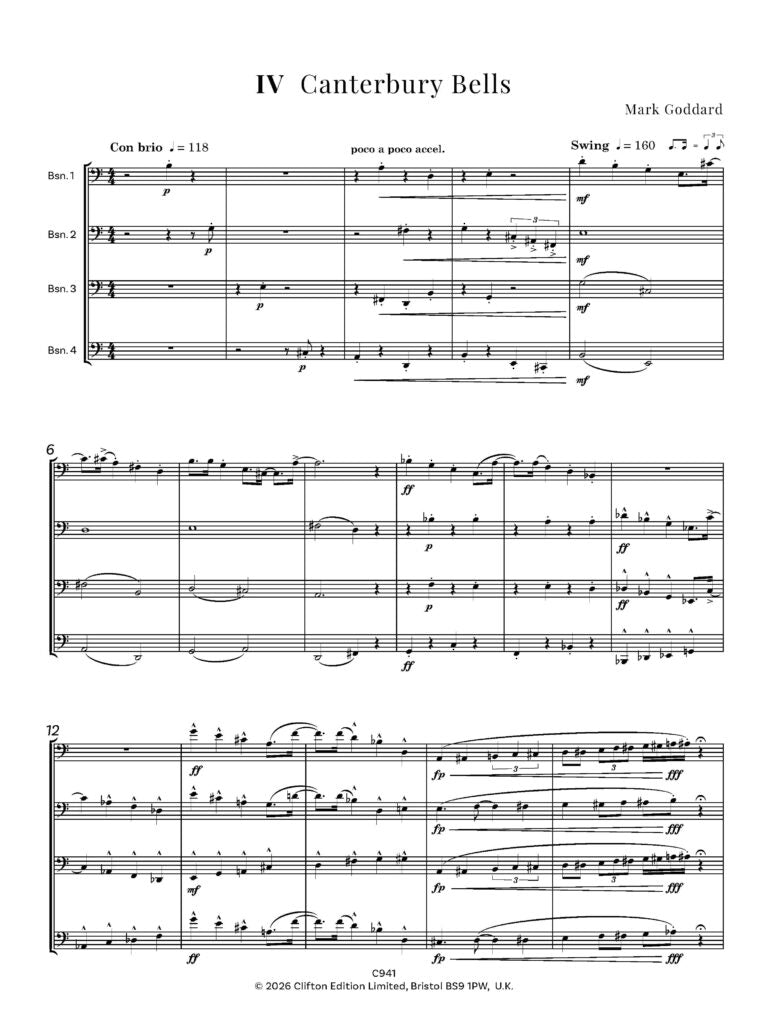 Goddard - Chesterton Flowers (Bassoon Quartet)- Digital Download