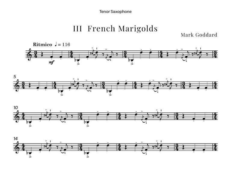 Goddard - Chesterton Flowers (Saxophone Quartet)- Digital Download