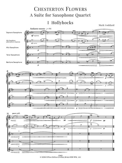 Goddard - Chesterton Flowers (Saxophone Quartet)- Digital Download
