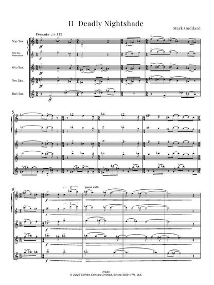 Goddard - Chesterton Flowers (Saxophone Quartet)- Digital Download