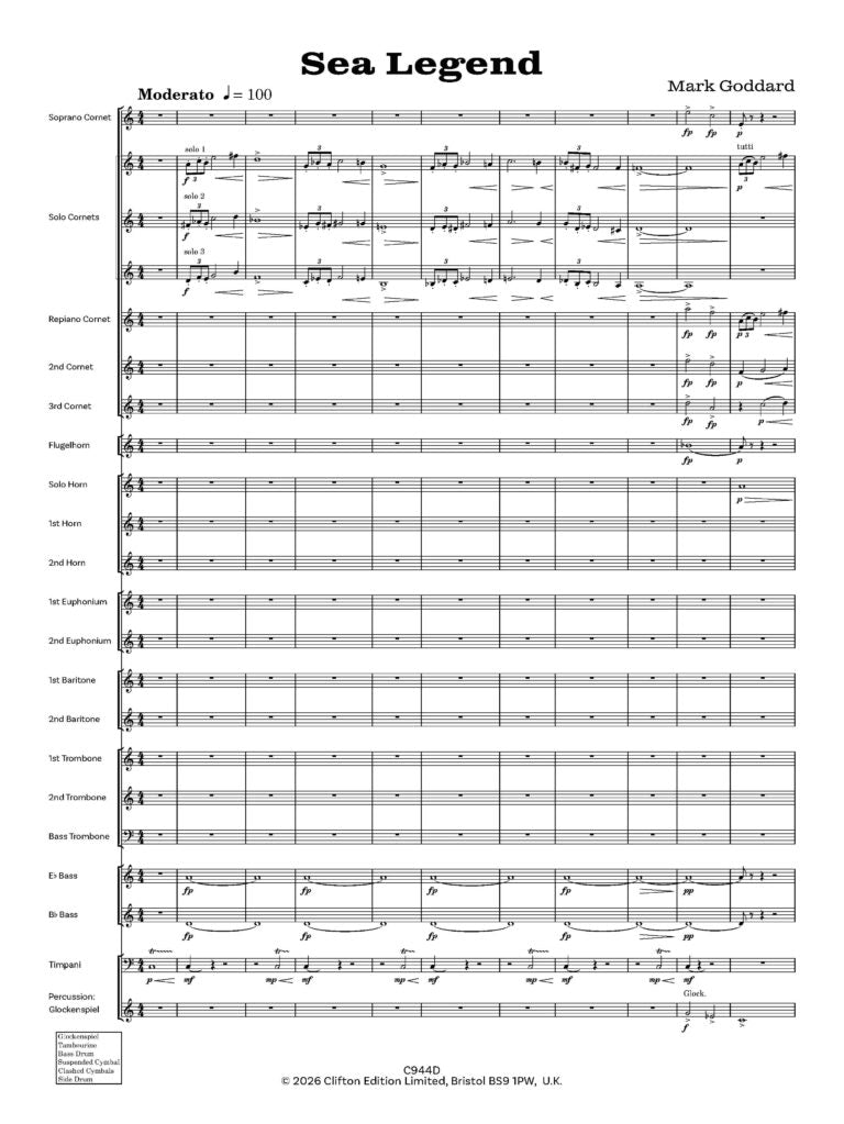 Goddard, Mark - Sea Legend for Brass Band   - Digital Download