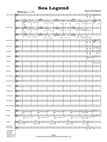 Goddard, Mark - Sea Legend for Brass Band   - Digital Download