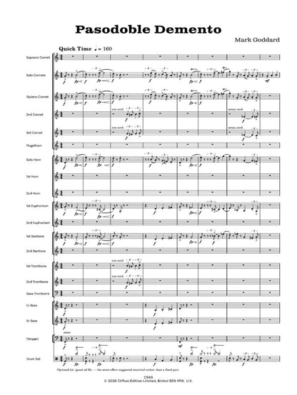 Goddard, Mark - Pasodoble Demento – a Lollipop for Brass Band   - Digital Download