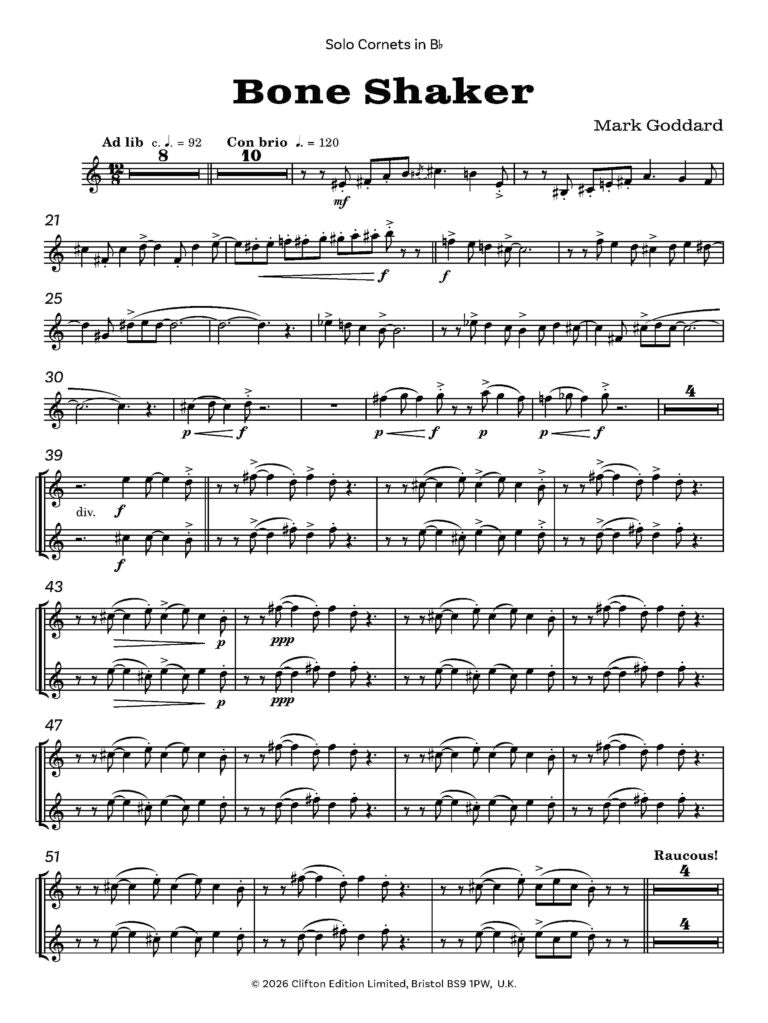 Goddard, Mark - Bone Shaker for Brass Band   - Digital Download