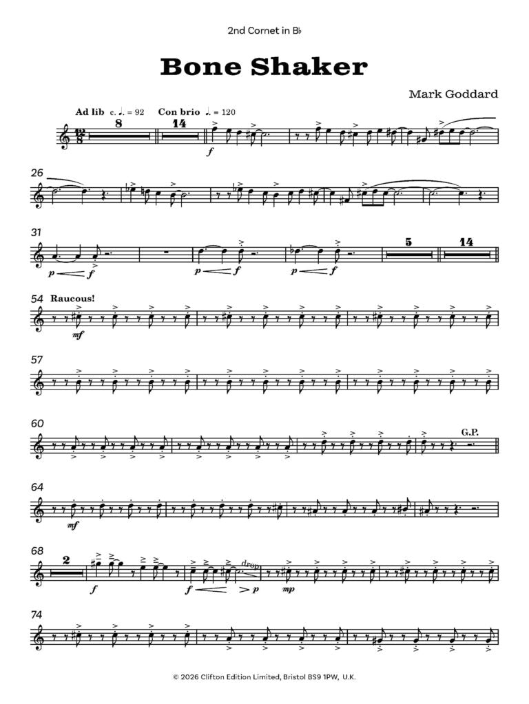 Goddard, Mark - Bone Shaker for Brass Band   - Digital Download