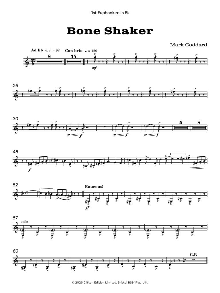 Goddard, Mark - Bone Shaker for Brass Band   - Digital Download