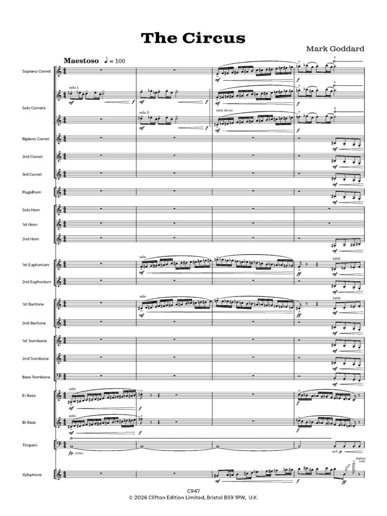 Goddard, Mark - The Circus for Brass Band A Light Overture   - Digital Download
