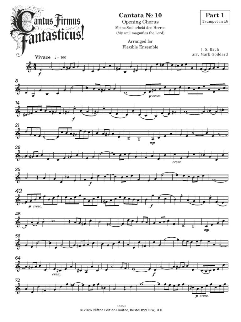Bach J S arr. Mark Goddard - Cantus Firmus Fantasticus!  for flexible ensemble - (Digital Download)
