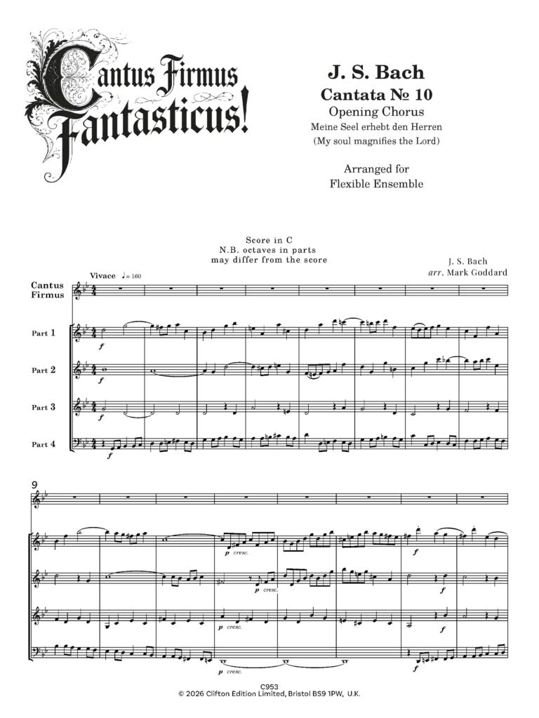 Bach J S arr. Mark Goddard - Cantus Firmus Fantasticus!  for flexible ensemble - (Digital Download)