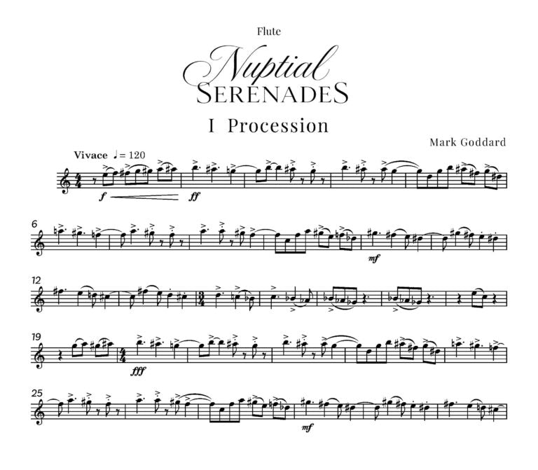 Goddard, Mark - Nuptial Serenades Three celebratory pieces for wind quintet Digital Download