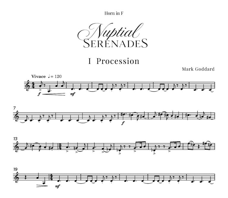 Goddard, Mark - Nuptial Serenades Three celebratory pieces for wind quintet Digital Download