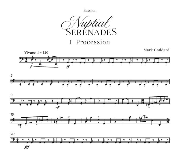 Goddard, Mark - Nuptial Serenades Three celebratory pieces for wind quintet Digital Download