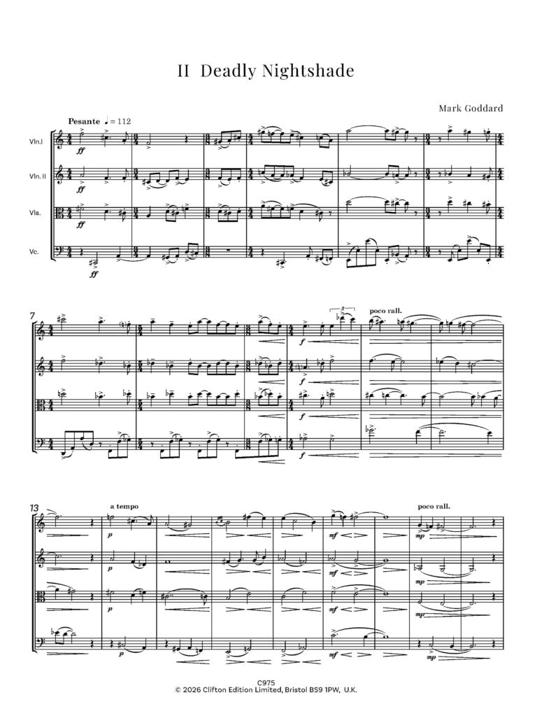 Chesterton Flowers (String Quartet)- Digital Download