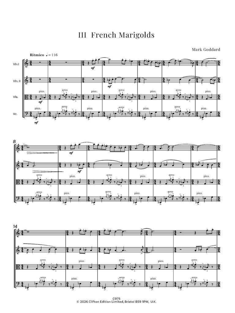 Chesterton Flowers (String Quartet)- Digital Download