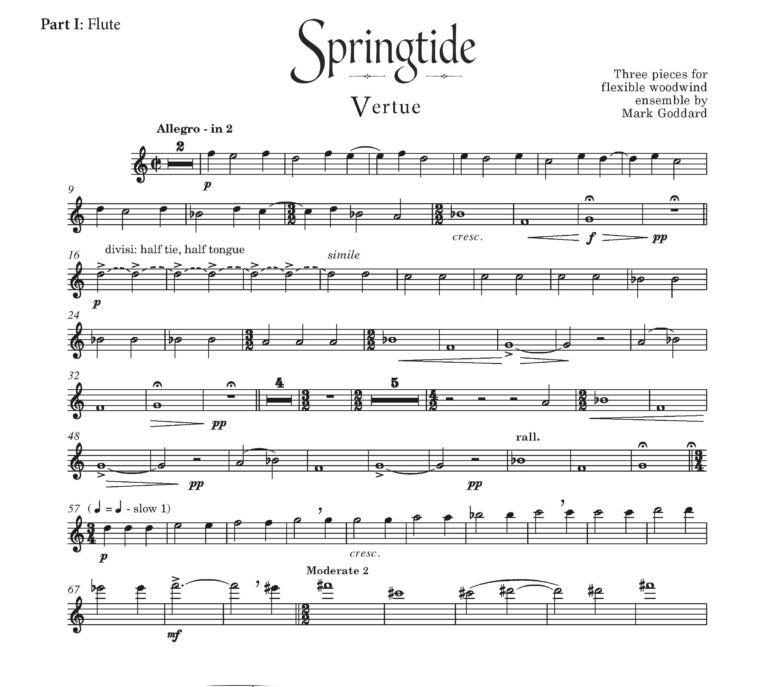 Goddard, Mark - Springtide for flexible ensemble - (Digital Download)