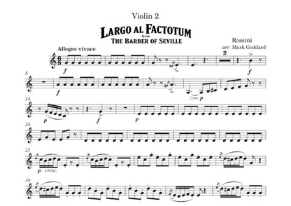 Gioacchino Rossini arr. Mark Goddard - Largo al Factotum from The Barber of Seville for string Quartet - Digital Download