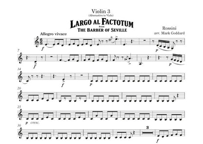 Gioacchino Rossini arr. Mark Goddard - Largo al Factotum from The Barber of Seville for string Quartet - Digital Download